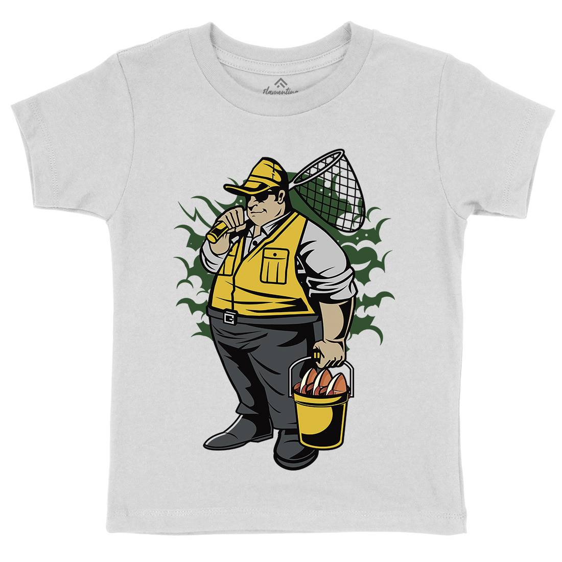Fat Fisherman Kids Organic Crew Neck T-Shirt Fishing C354