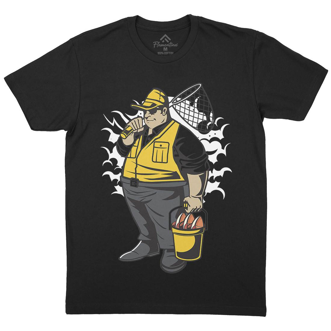 Fat Fisherman Mens Crew Neck T-Shirt Fishing C354