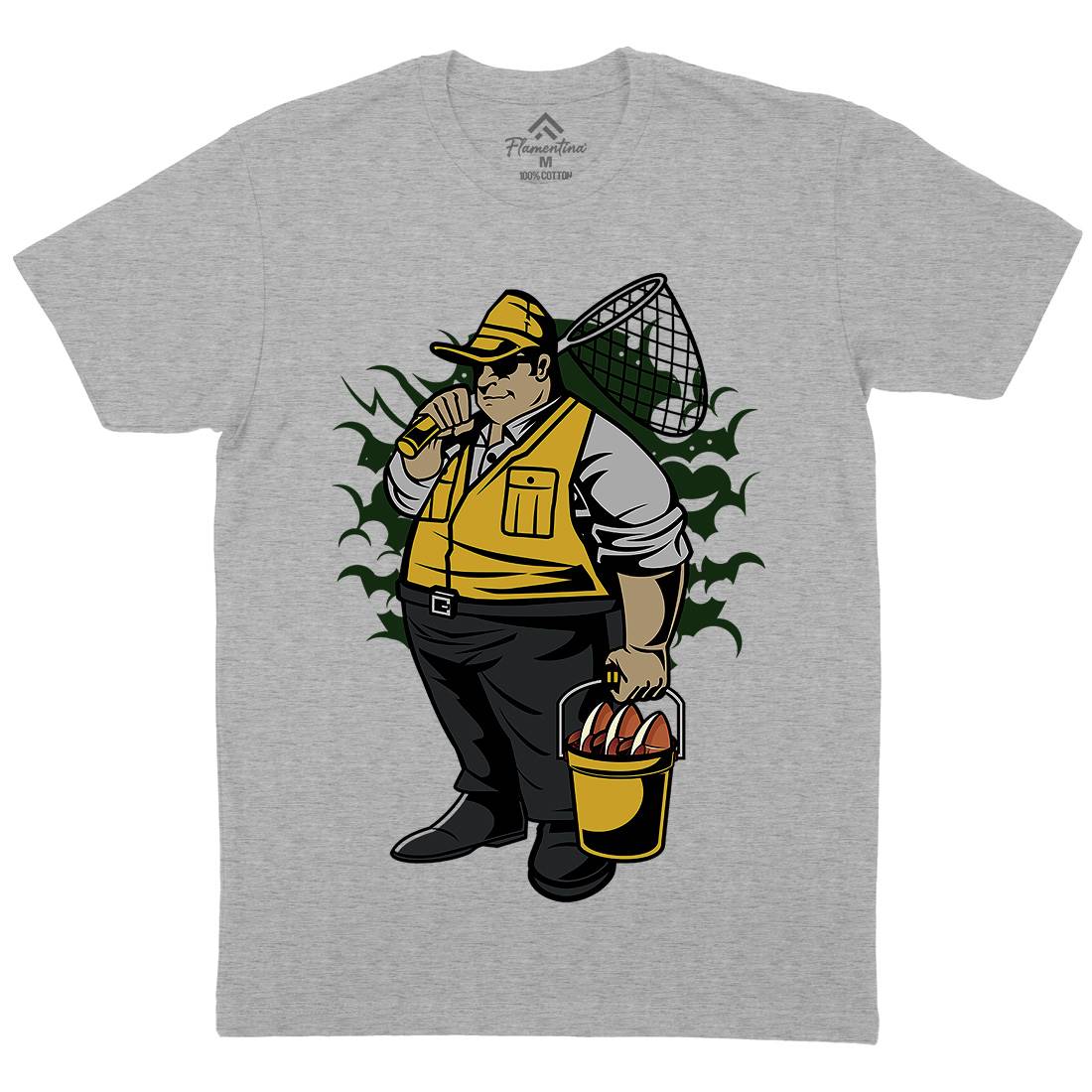 Fat Fisherman Mens Crew Neck T-Shirt Fishing C354