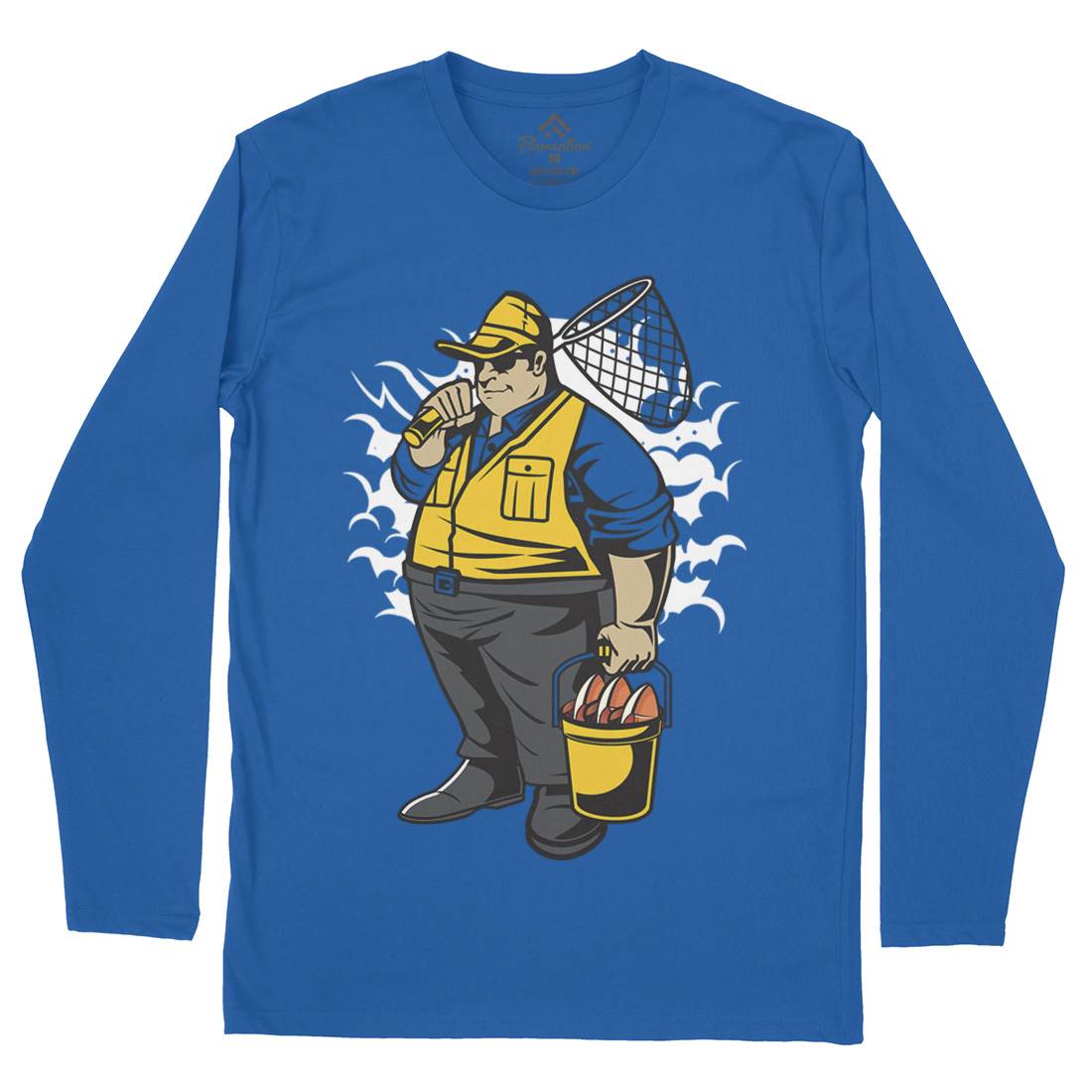 Fat Fisherman Mens Long Sleeve T-Shirt Fishing C354