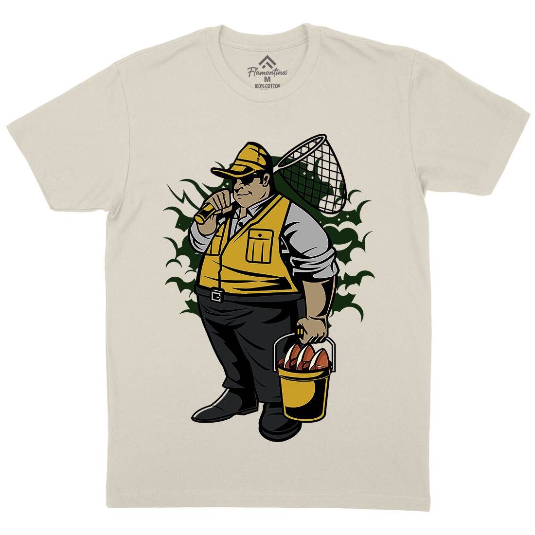 Fat Fisherman Mens Organic Crew Neck T-Shirt Fishing C354