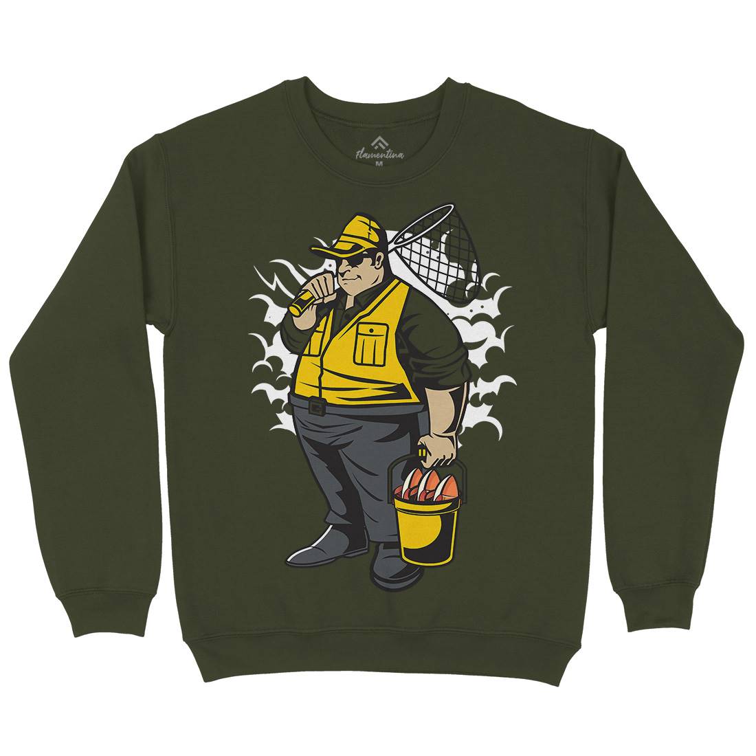 Fat Fisherman Mens Crew Neck Sweatshirt Fishing C354
