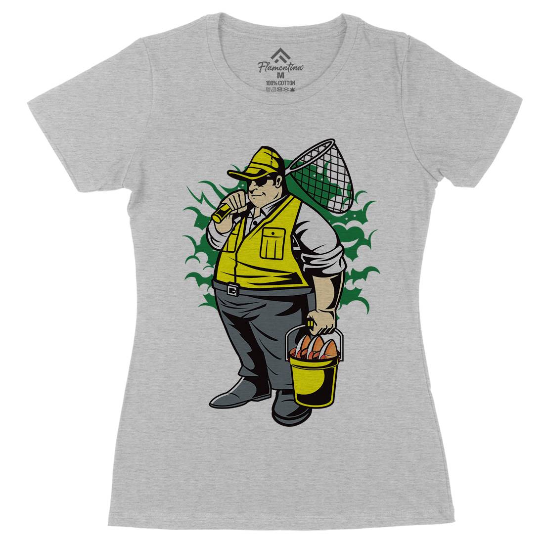 Fat Fisherman Womens Organic Crew Neck T-Shirt Fishing C354