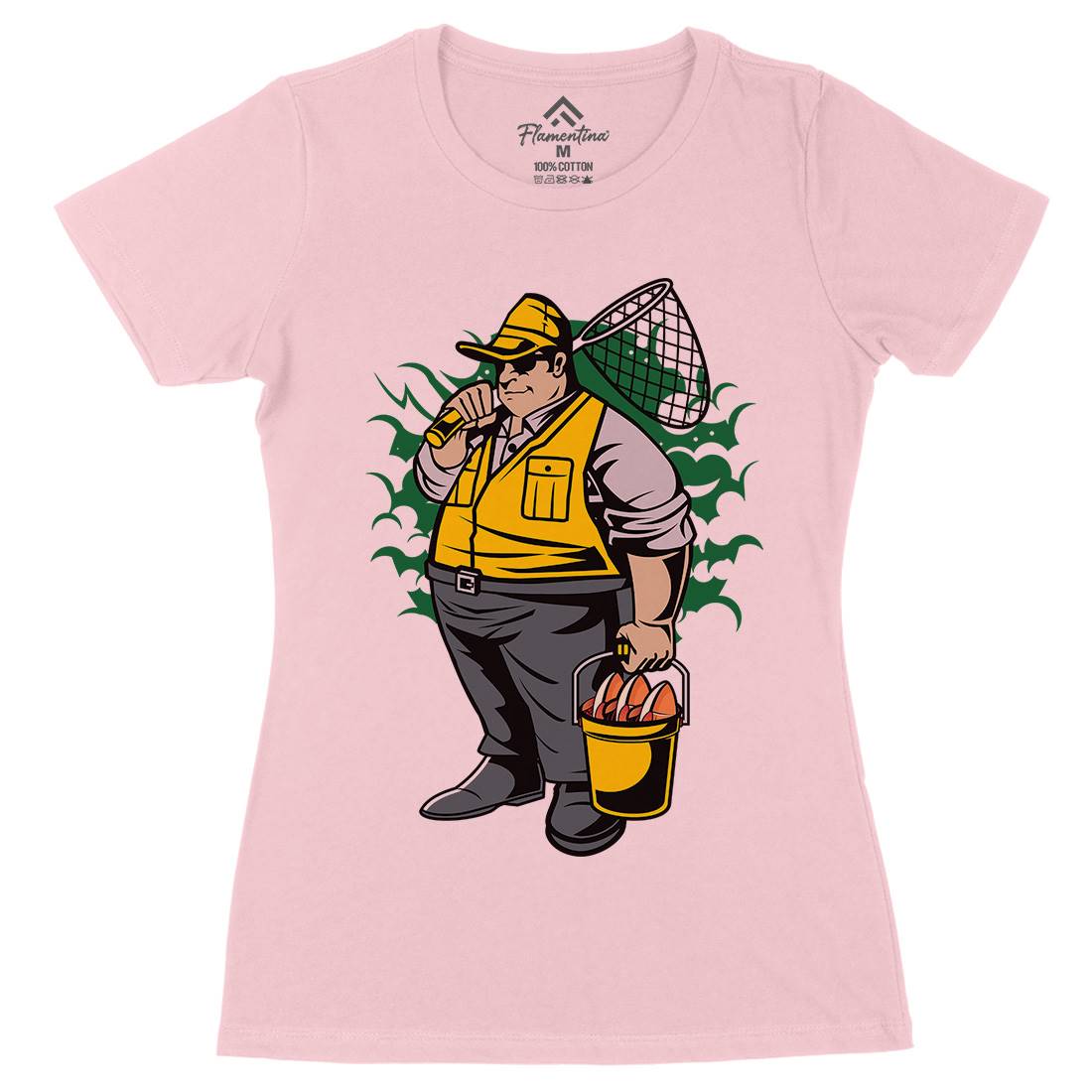 Fat Fisherman Womens Organic Crew Neck T-Shirt Fishing C354