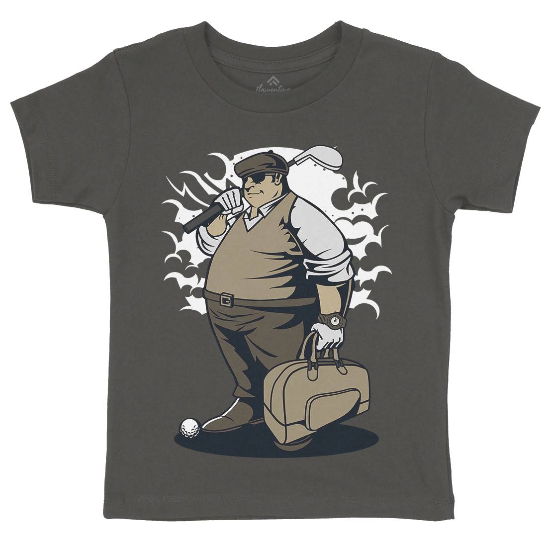 Fat Golfer Kids Organic Crew Neck T-Shirt Sport C356