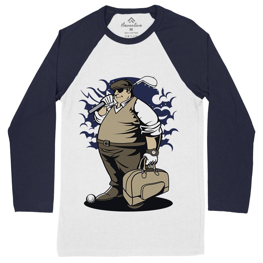 Fat Golfer Mens Long Sleeve Baseball T-Shirt Sport C356