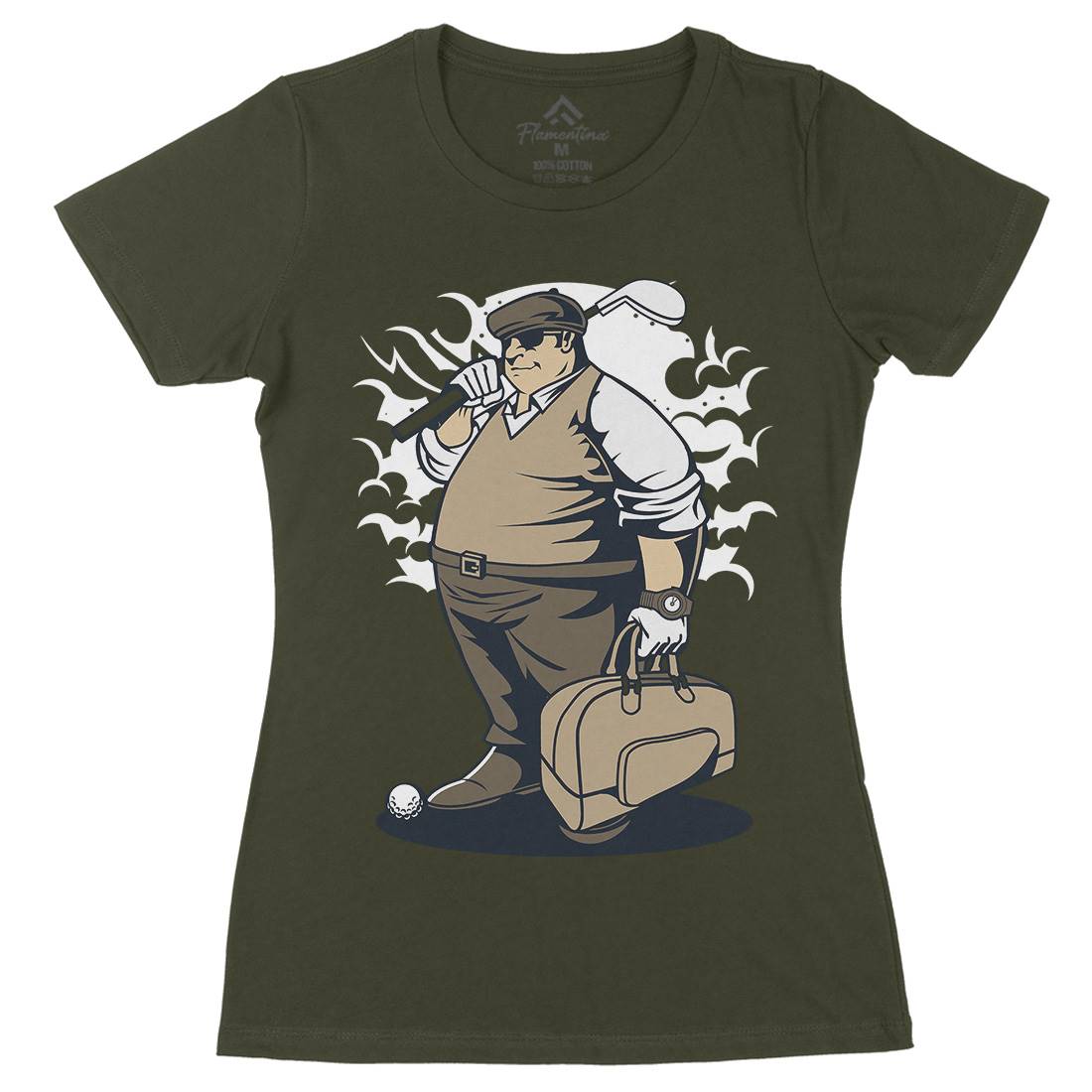 Fat Golfer Womens Organic Crew Neck T-Shirt Sport C356