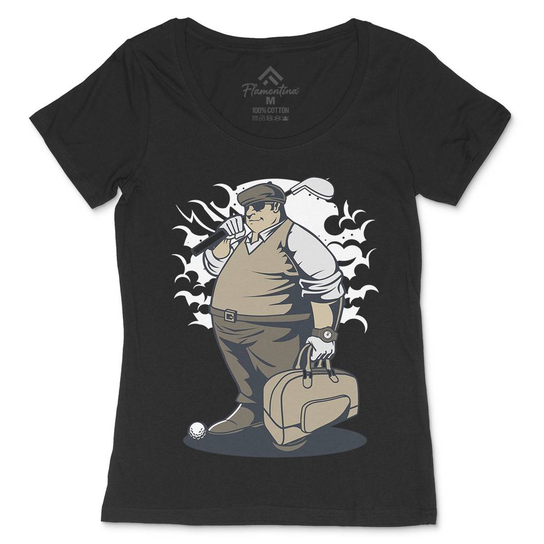 Fat Golfer Womens Scoop Neck T-Shirt Sport C356