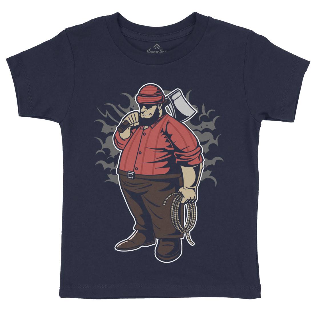 Fat Lumberjack Kids Crew Neck T-Shirt Work C357