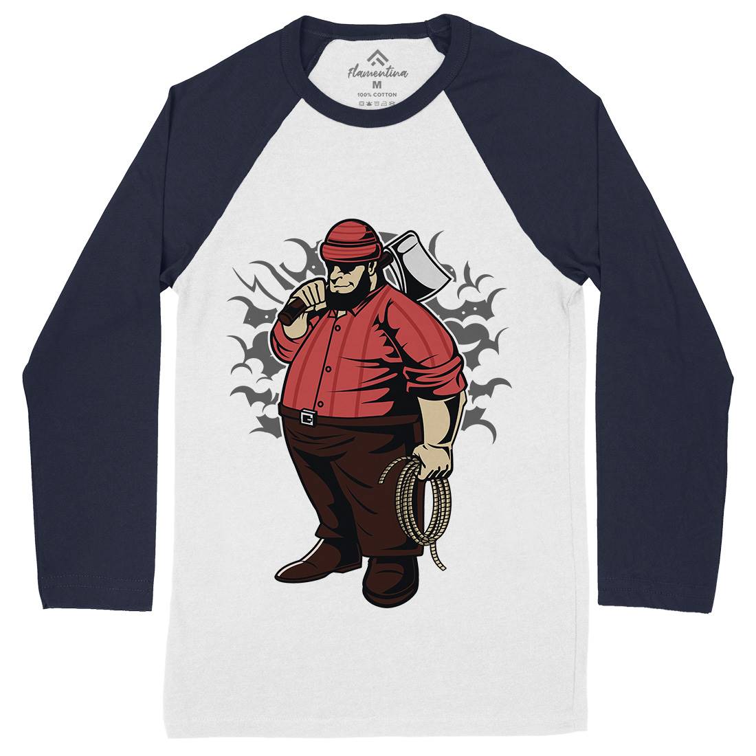 Fat Lumberjack Mens Long Sleeve Baseball T-Shirt Work C357