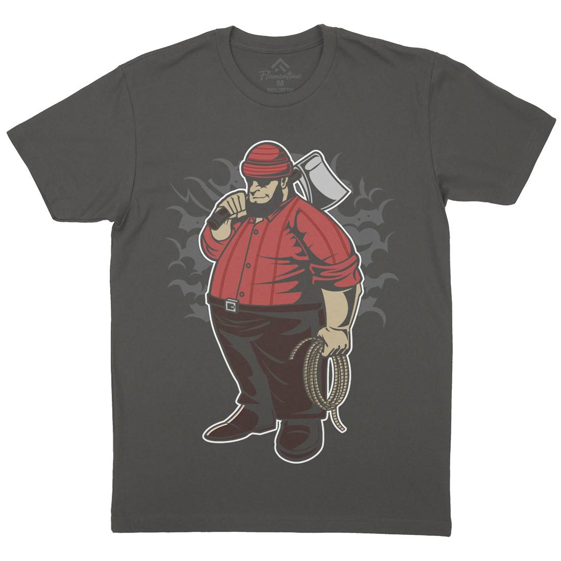 Fat Lumberjack Mens Crew Neck T-Shirt Work C357