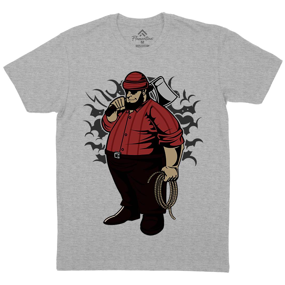 Fat Lumberjack Mens Organic Crew Neck T-Shirt Work C357