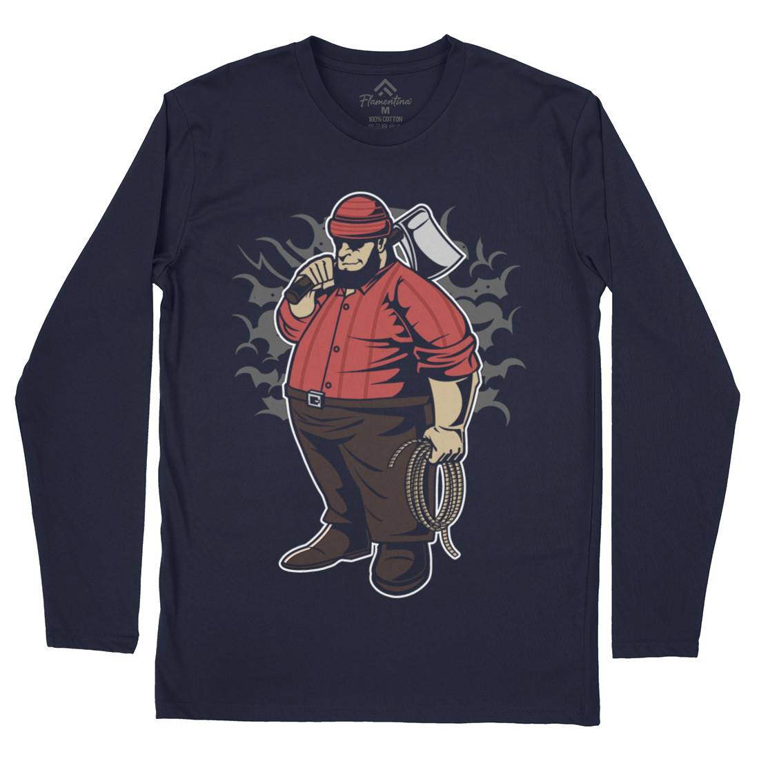 Fat Lumberjack Mens Long Sleeve T-Shirt Work C357