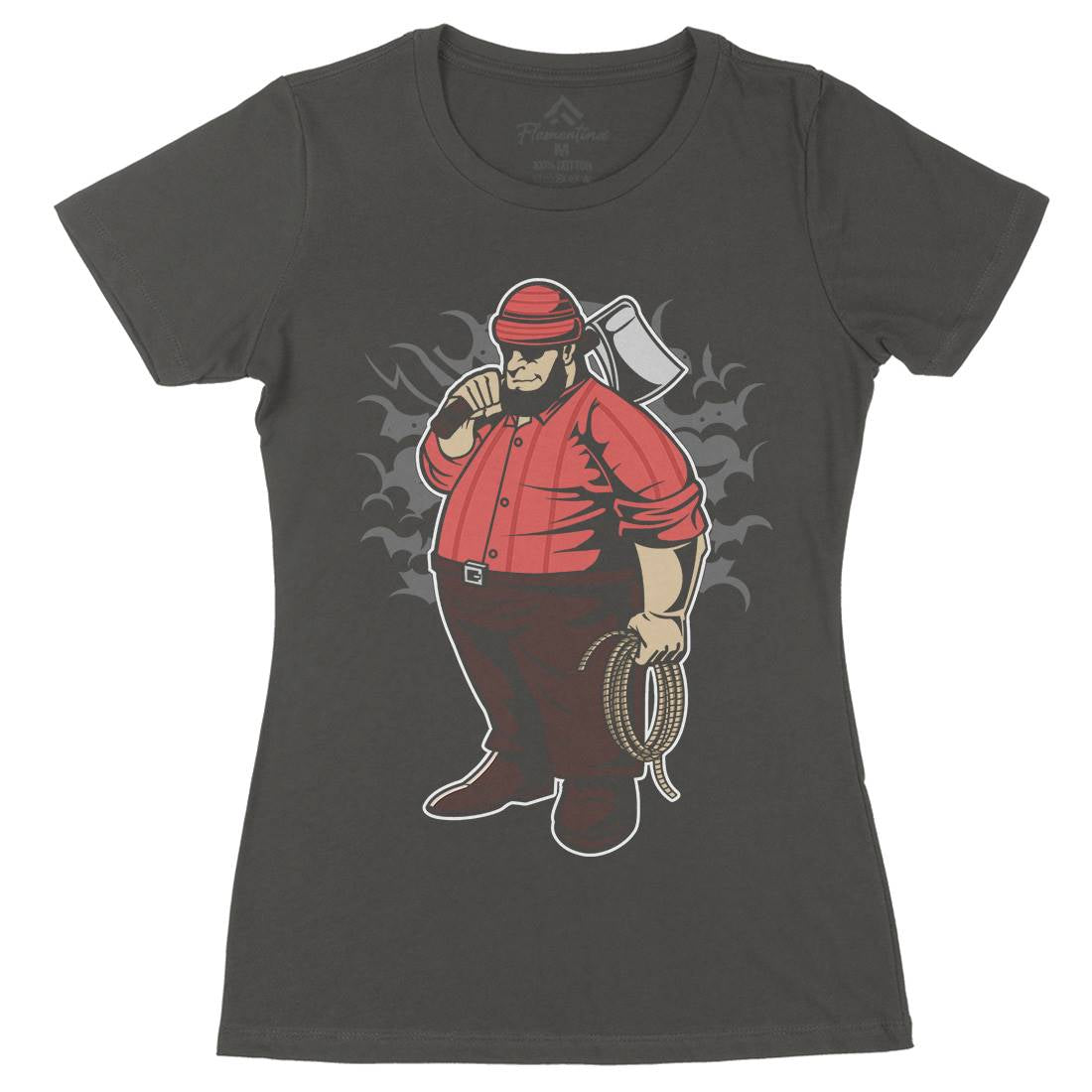Fat Lumberjack Womens Organic Crew Neck T-Shirt Work C357