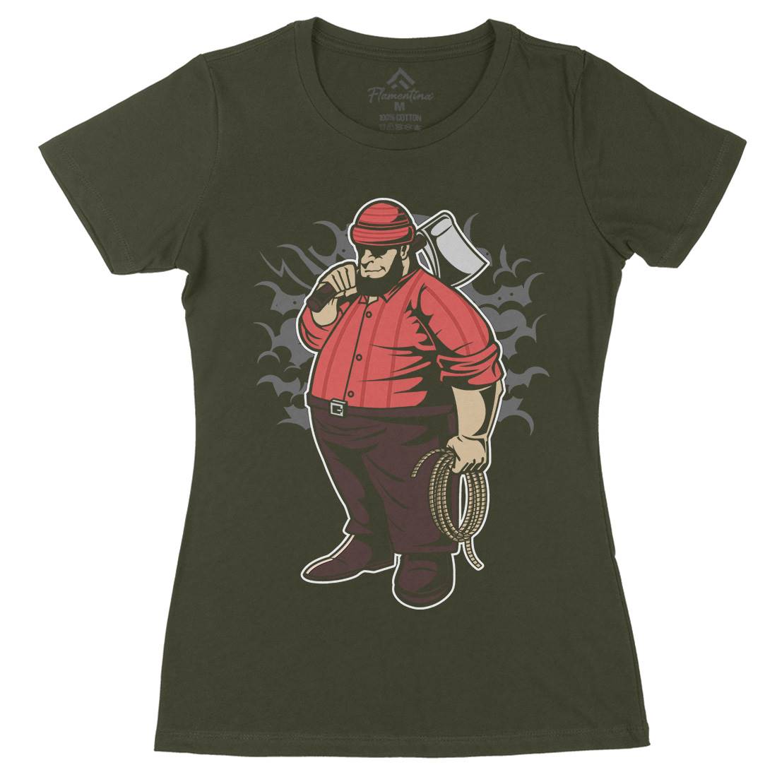 Fat Lumberjack Womens Organic Crew Neck T-Shirt Work C357