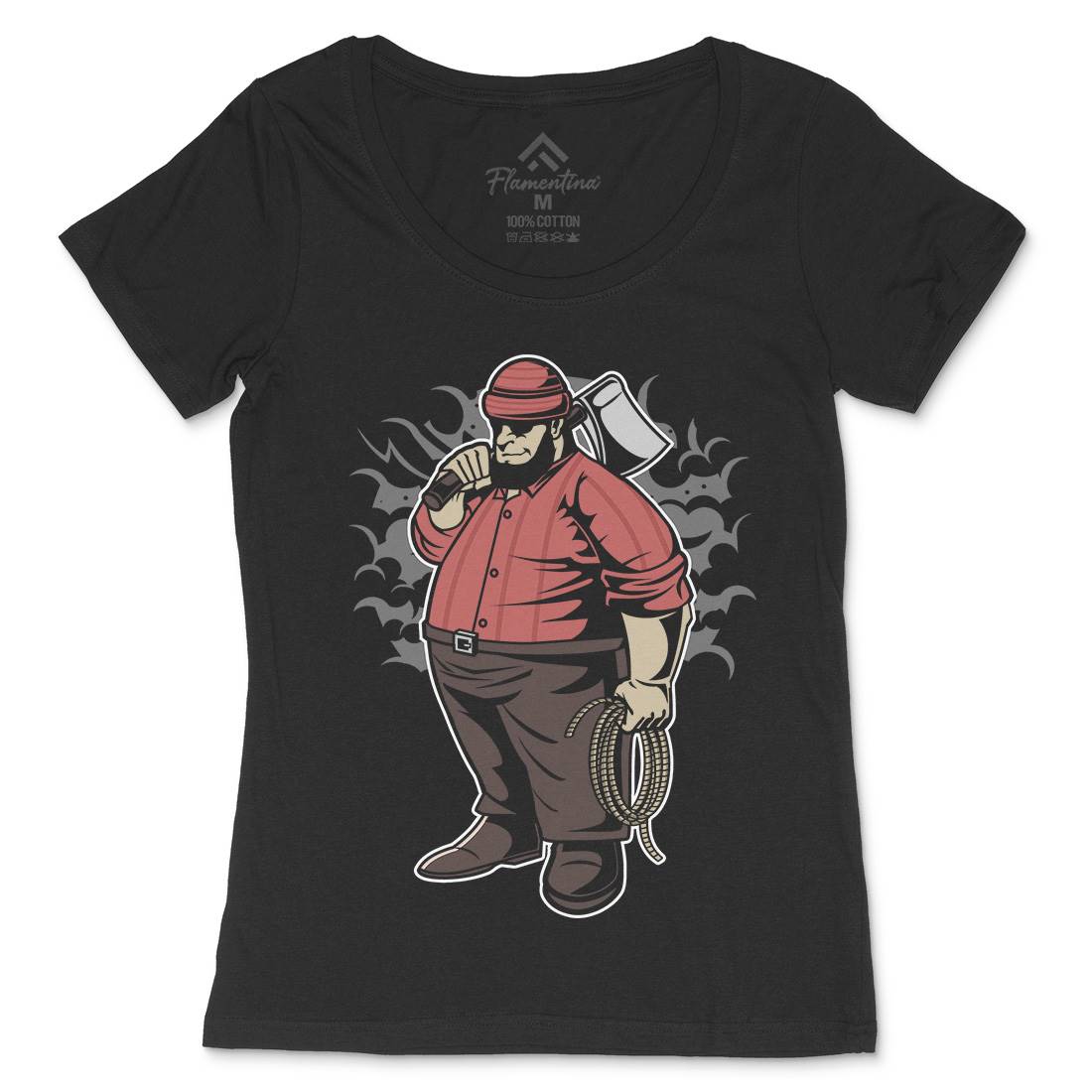 Fat Lumberjack Womens Scoop Neck T-Shirt Work C357