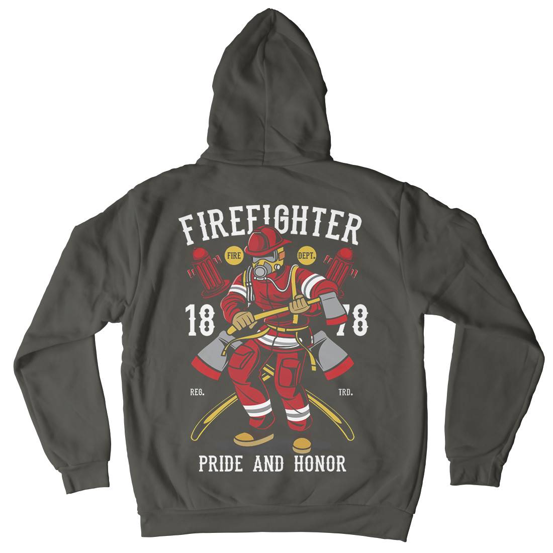 Fire Fighter Kids Crew Neck Hoodie Firefighters C358