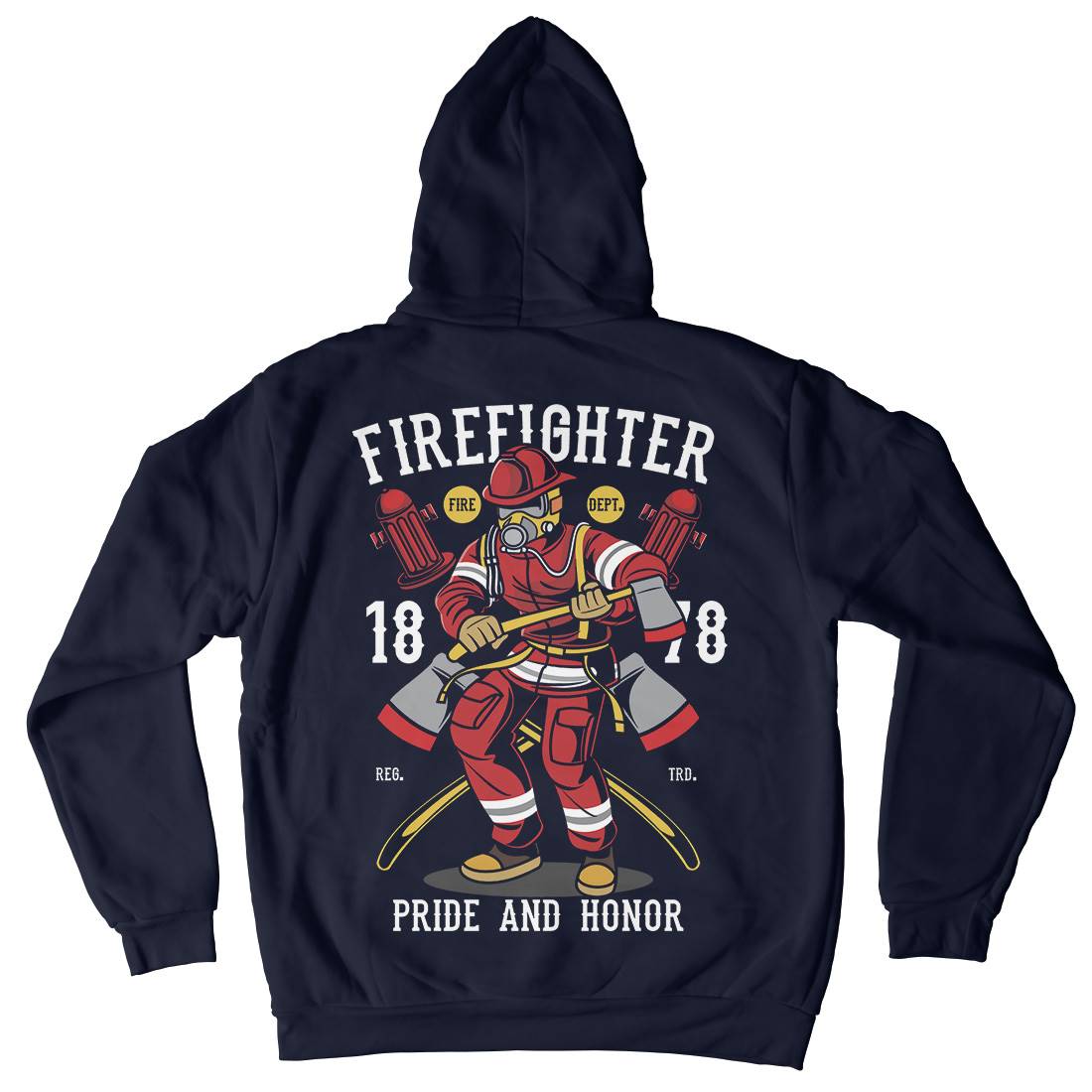 Fire Fighter Mens Hoodie With Pocket Firefighters C358