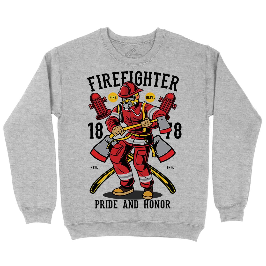 Fire Fighter Kids Crew Neck Sweatshirt Firefighters C358