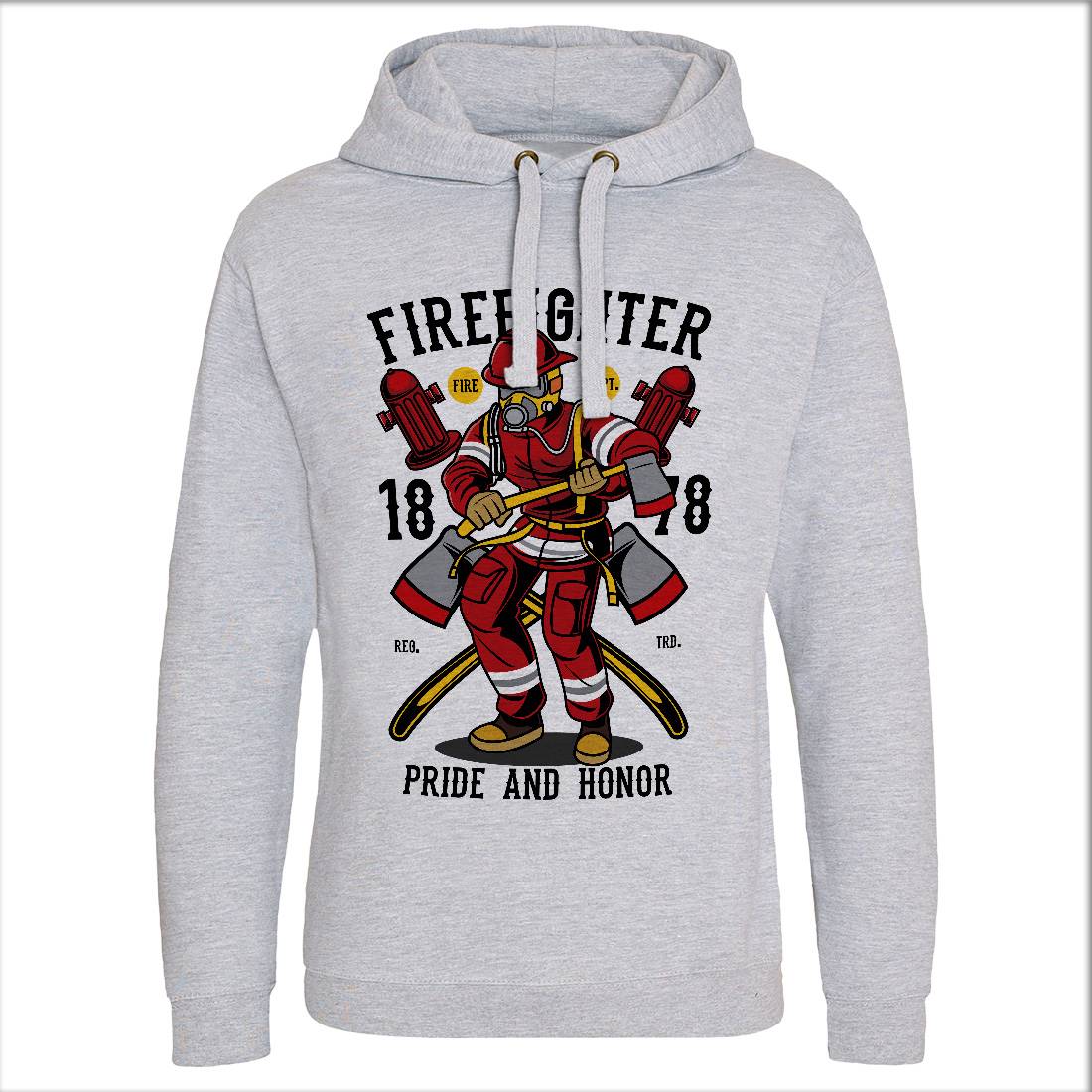 Fire Fighter Mens Hoodie Without Pocket Firefighters C358