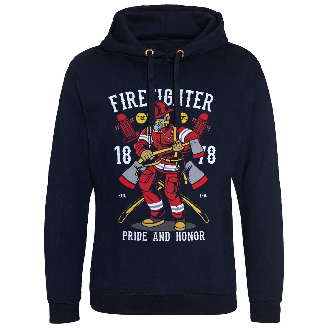 Fire Fighter Mens Hoodie Without Pocket Firefighters C358