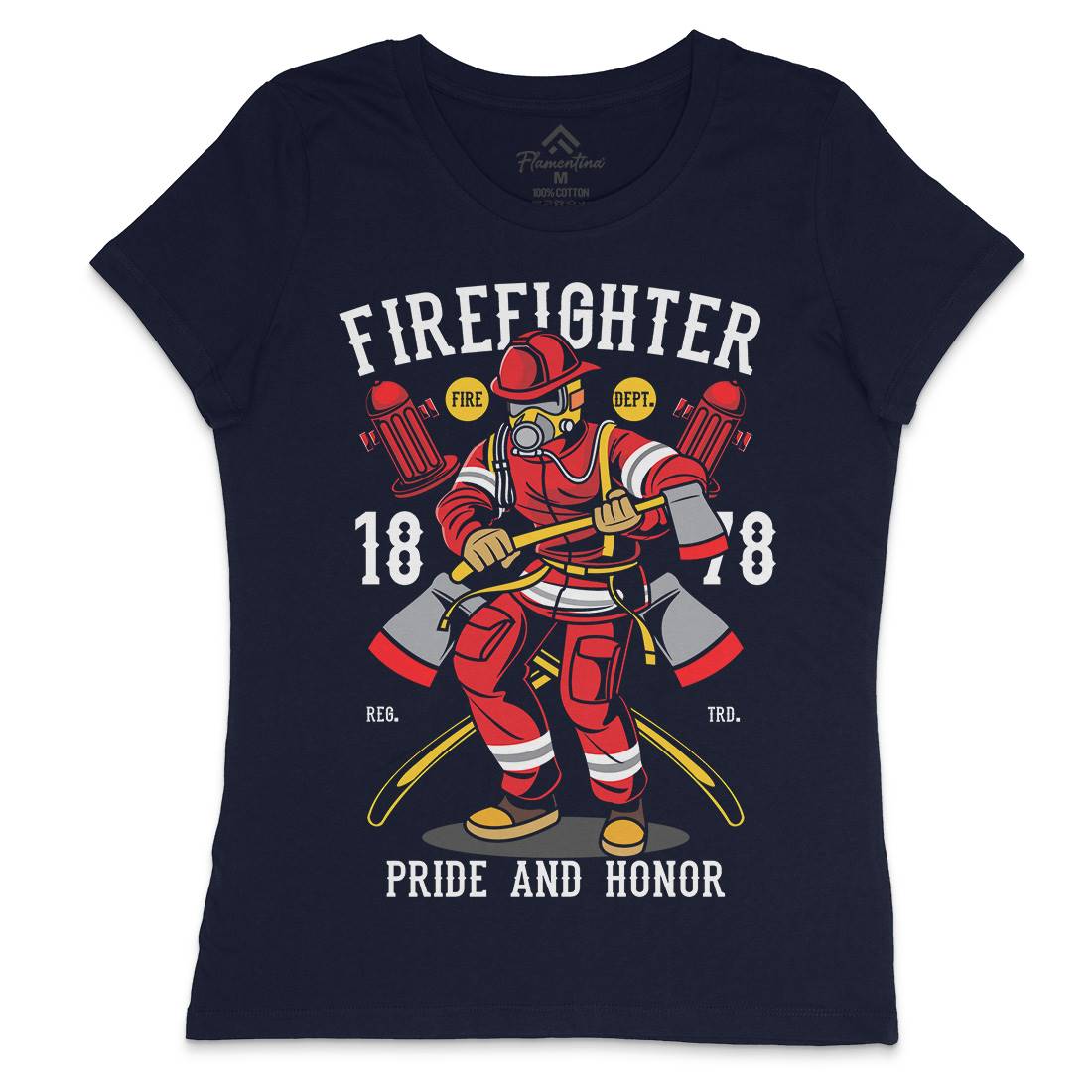 Fire Fighter Womens Crew Neck T-Shirt Firefighters C358