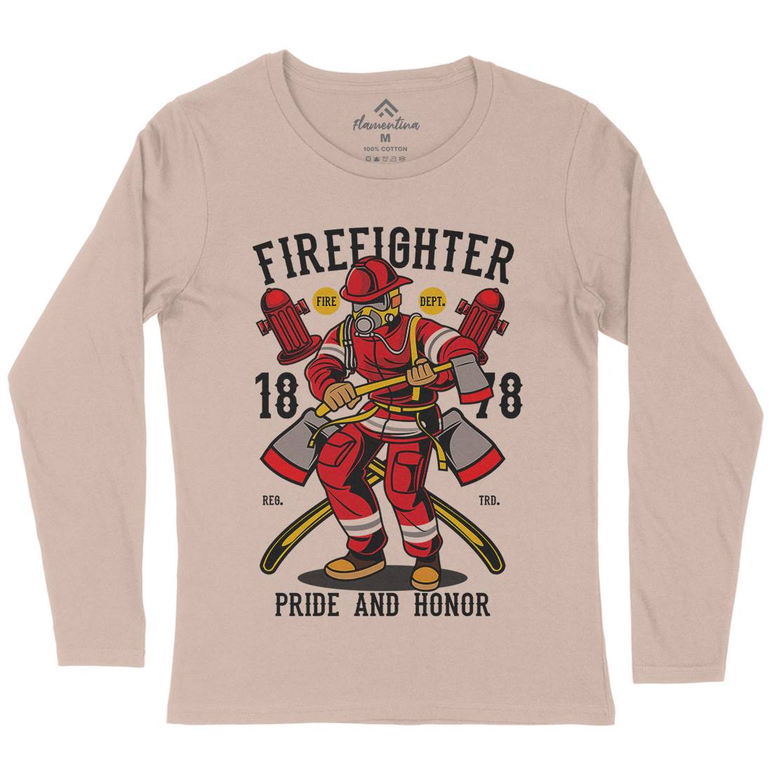 Fire Fighter Womens Long Sleeve T-Shirt Firefighters C358