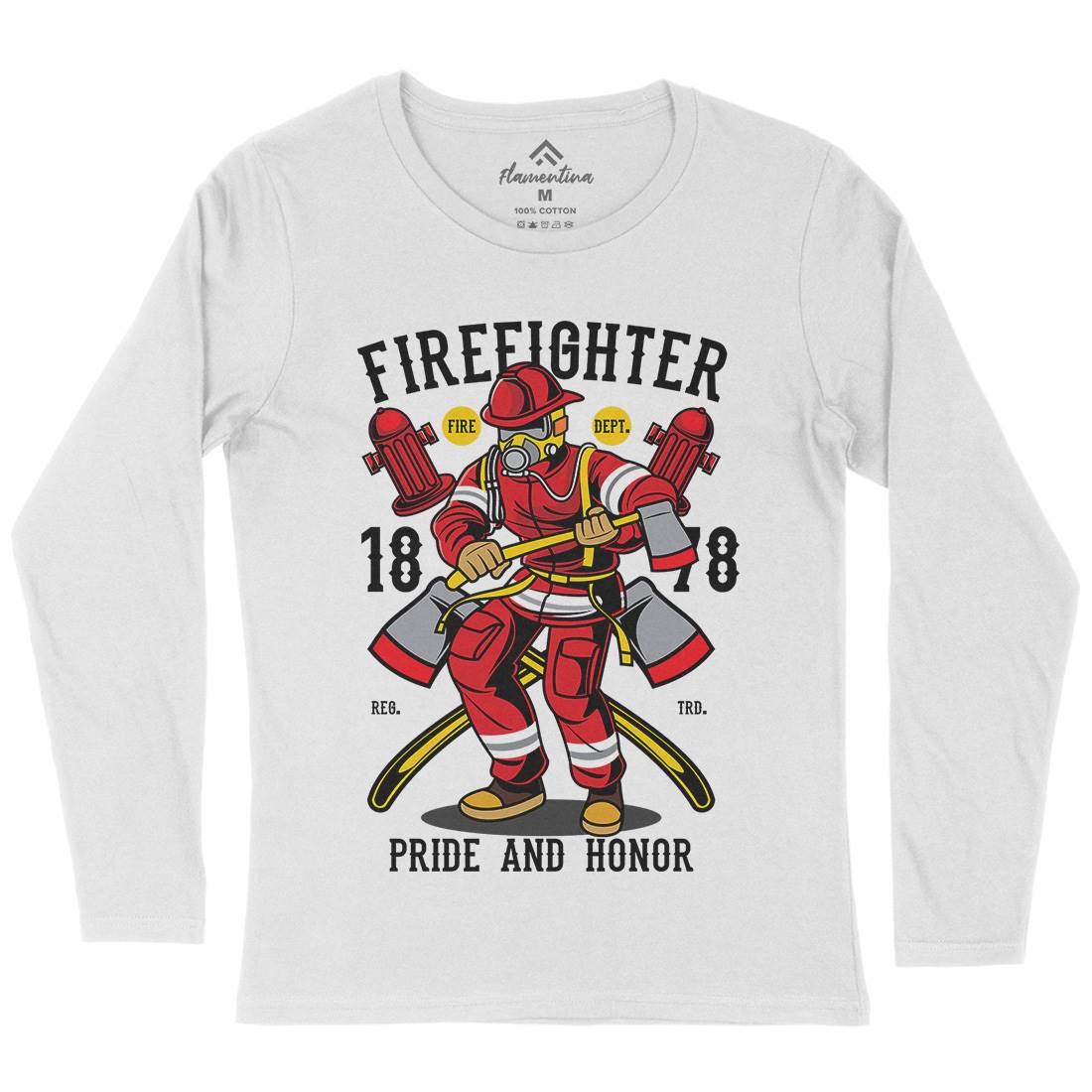 Fire Fighter Womens Long Sleeve T-Shirt Firefighters C358