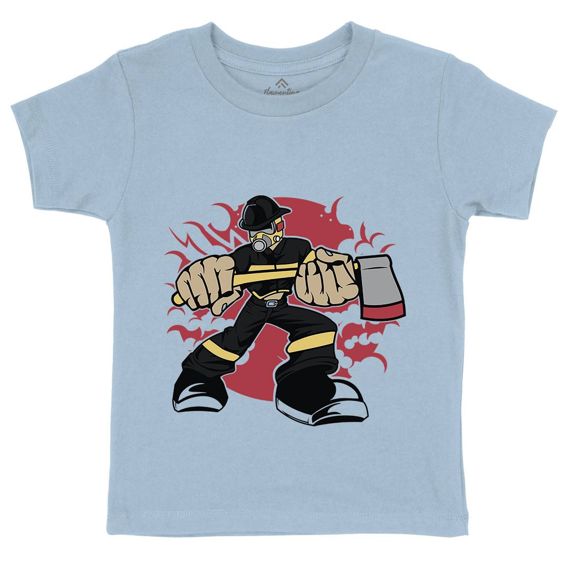 Fireman Kids Crew Neck T-Shirt Firefighters C359
