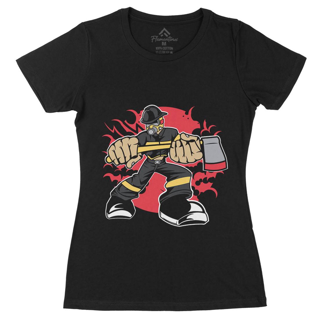 Fireman Womens Organic Crew Neck T-Shirt Firefighters C359