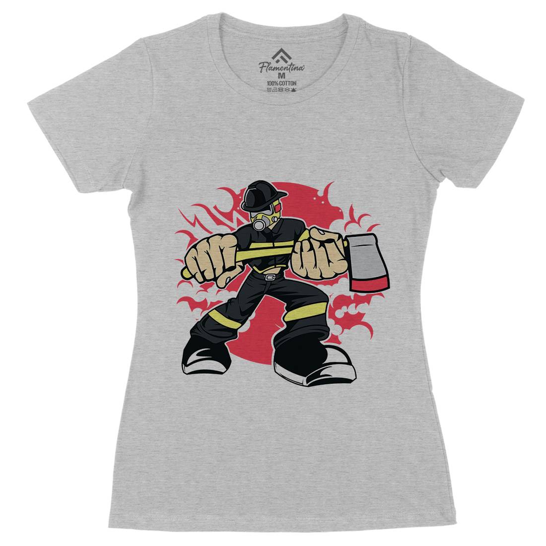 Fireman Womens Organic Crew Neck T-Shirt Firefighters C359