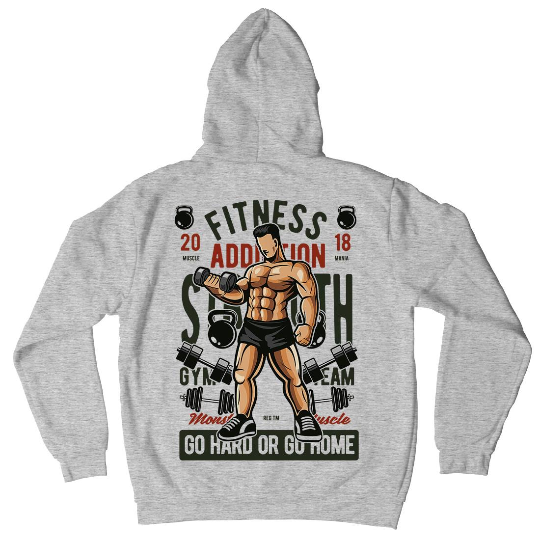 Fitness Addiction Mens Hoodie With Pocket Gym C360