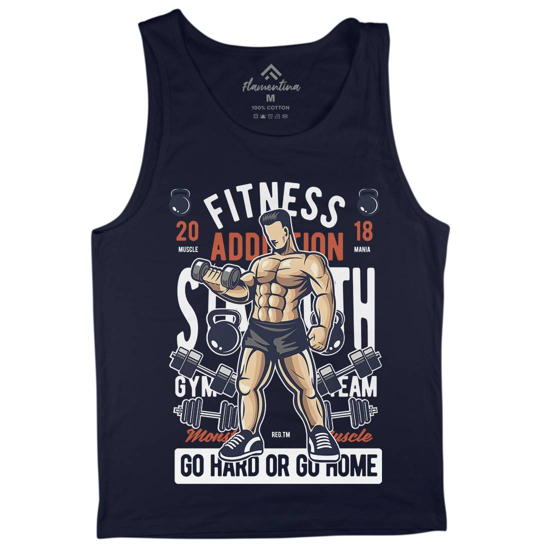 Fitness Addiction Mens Tank Top Vest Gym C360