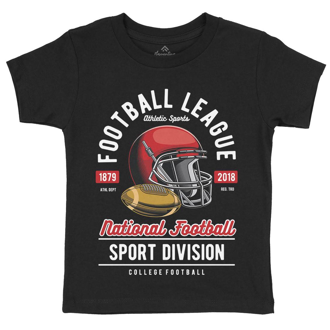 Football League Kids Organic Crew Neck T-Shirt Sport C361