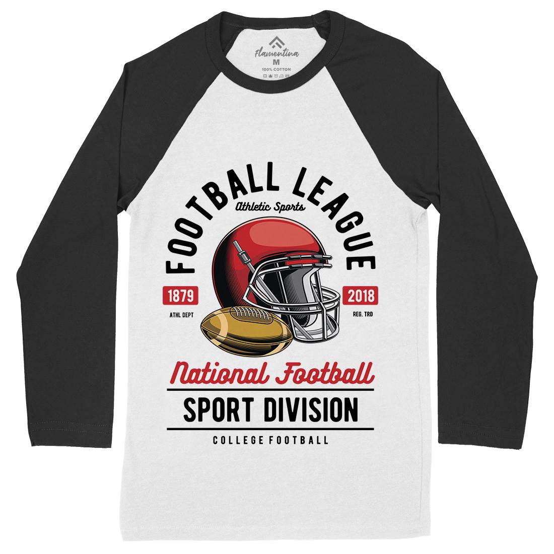 Football League Mens Long Sleeve Baseball T-Shirt Sport C361