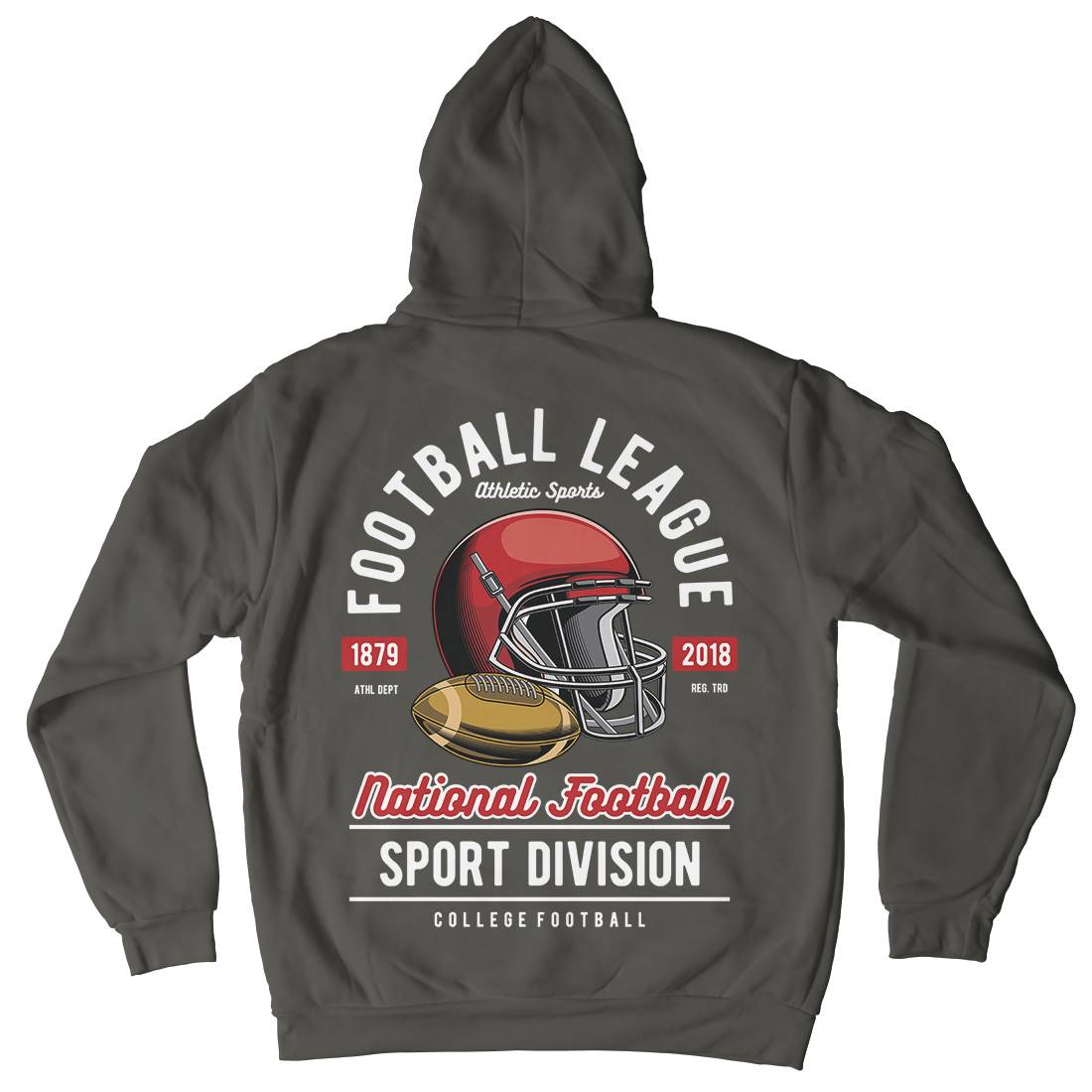 Football League Mens Hoodie With Pocket Sport C361
