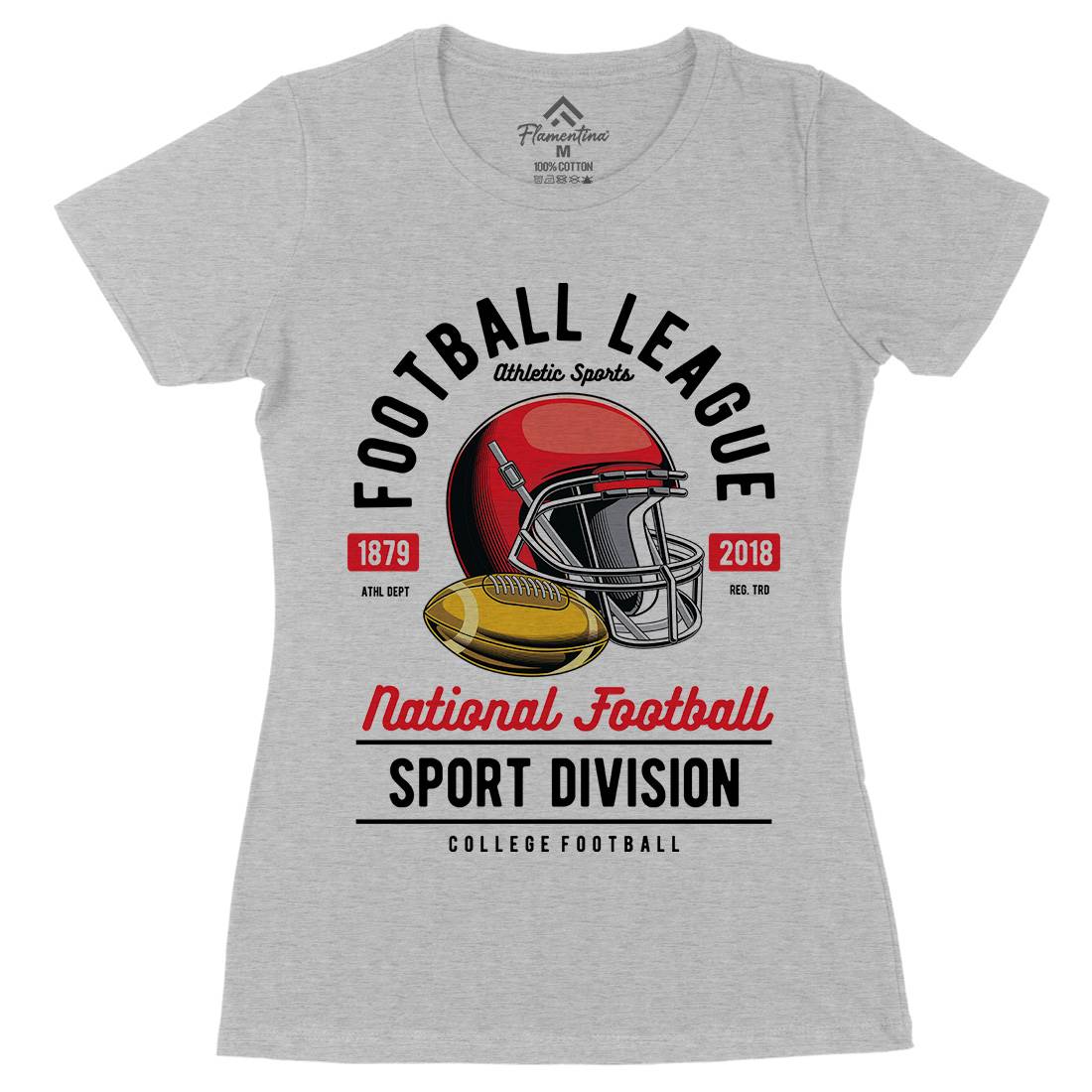 Football League Womens Organic Crew Neck T-Shirt Sport C361