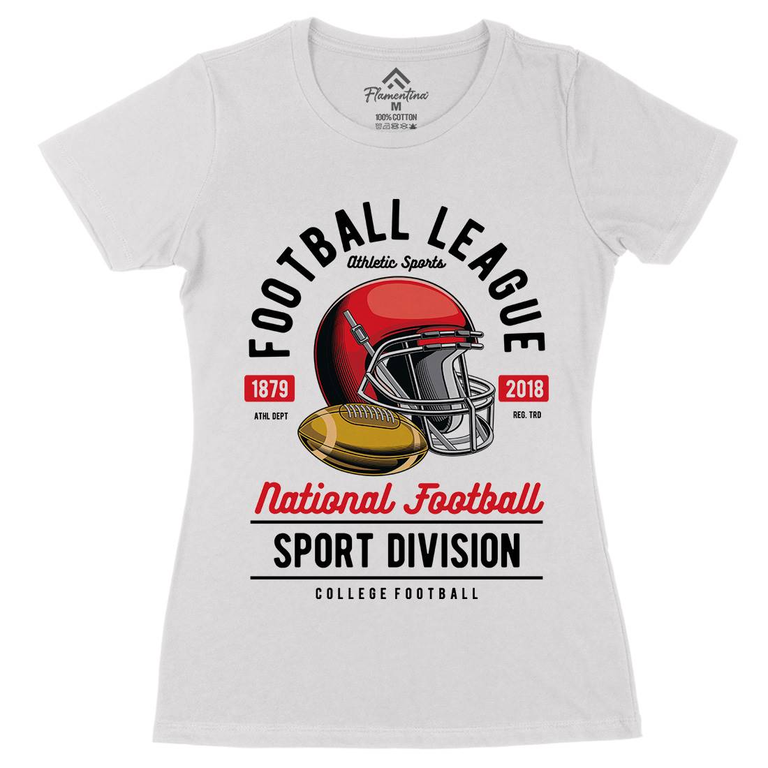 Football League Womens Organic Crew Neck T-Shirt Sport C361