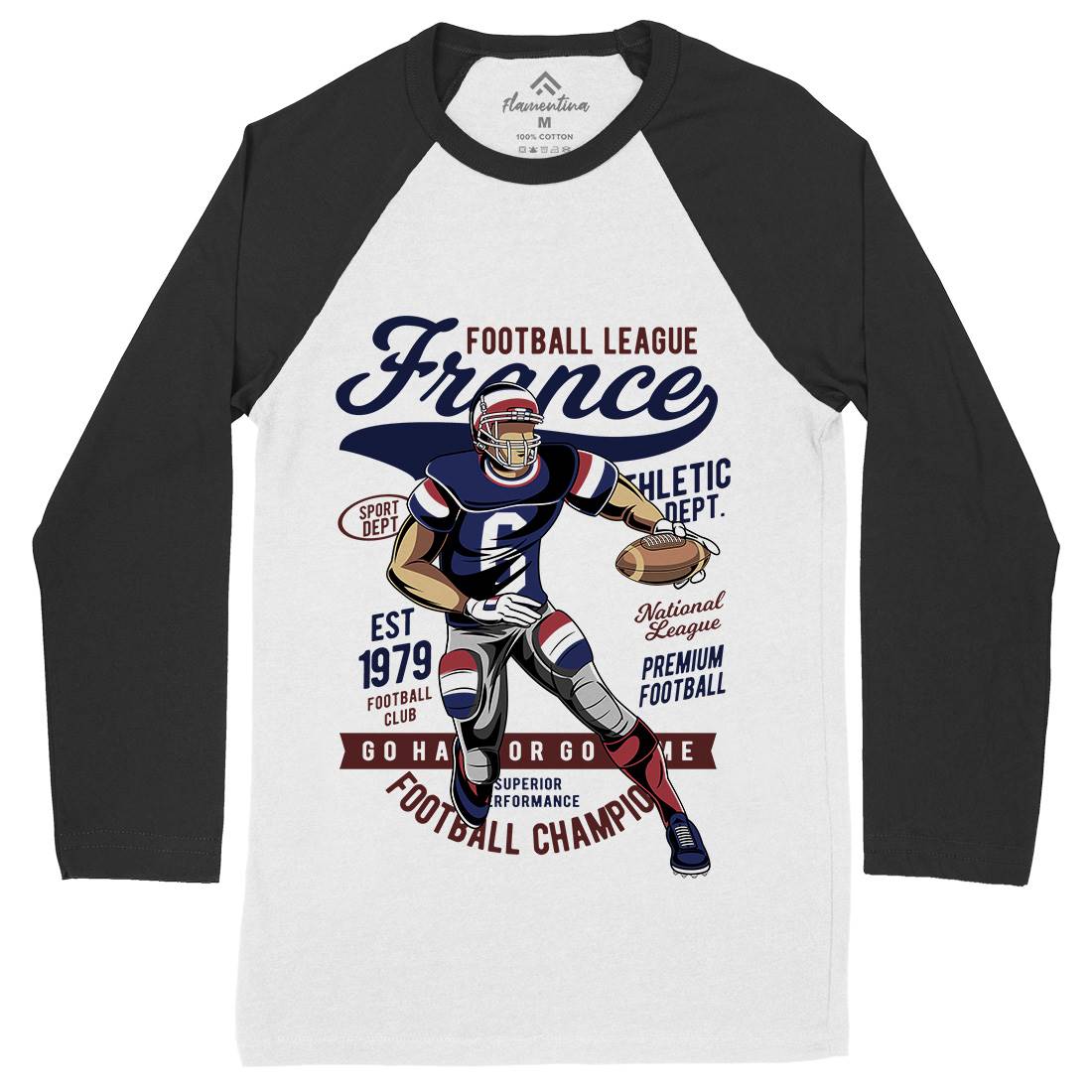 France Football Mens Long Sleeve Baseball T-Shirt Sport C363