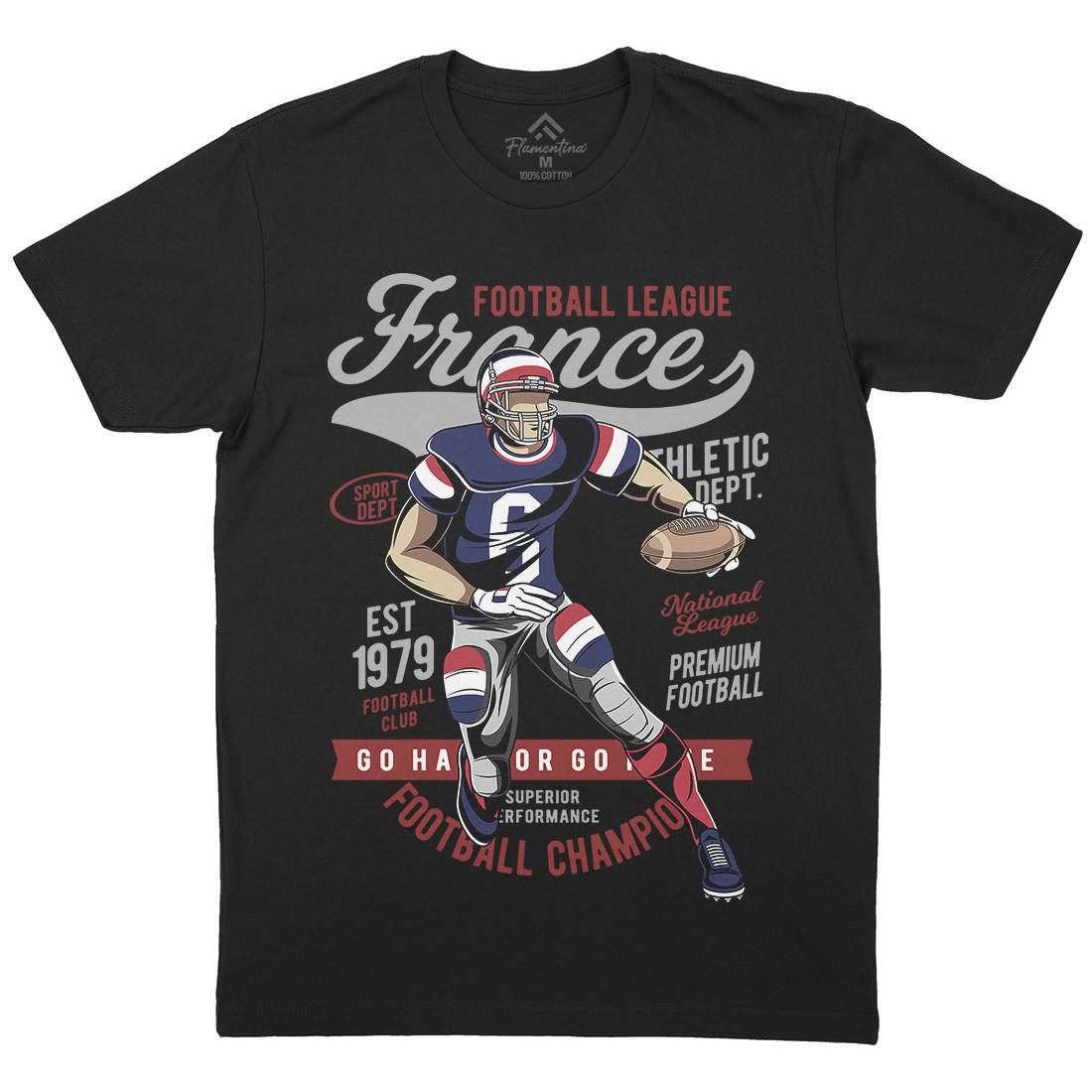 France Football Mens Crew Neck T-Shirt Sport C363