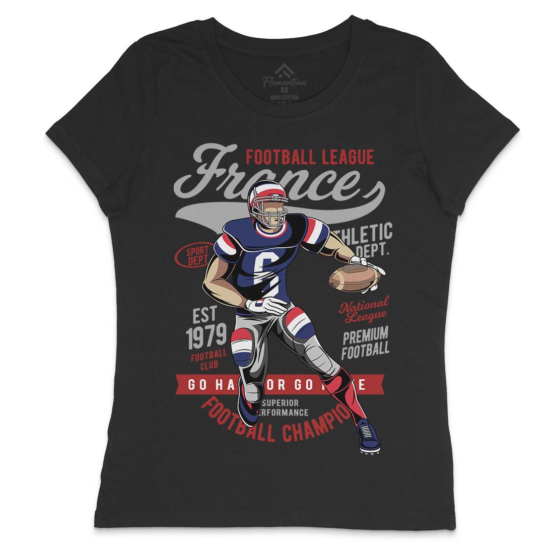 France Football Womens Crew Neck T-Shirt Sport C363