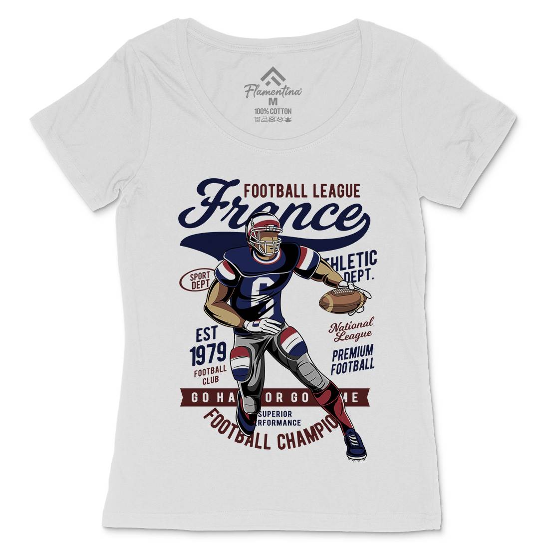 France Football Womens Scoop Neck T-Shirt Sport C363