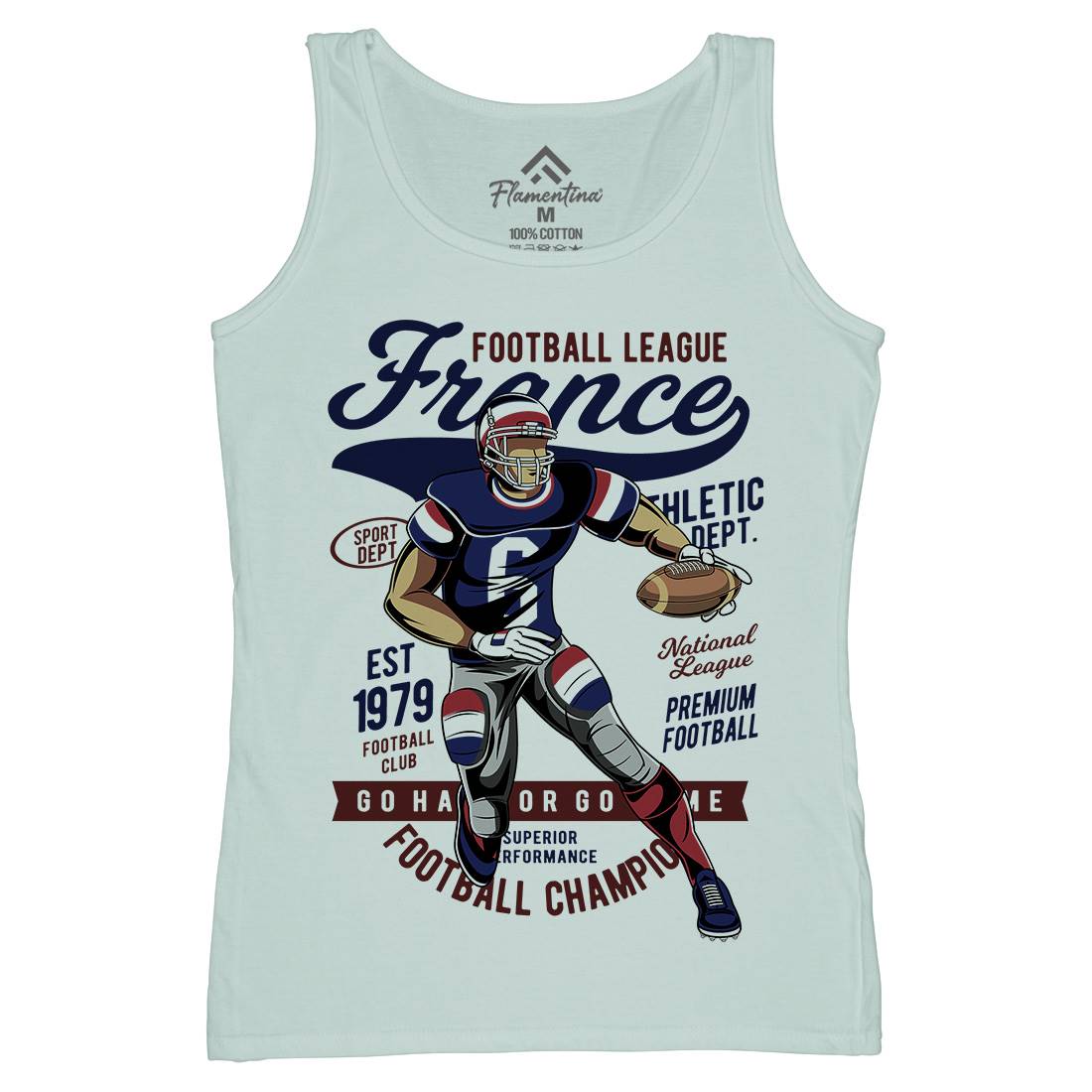 France Football Womens Organic Tank Top Vest Sport C363