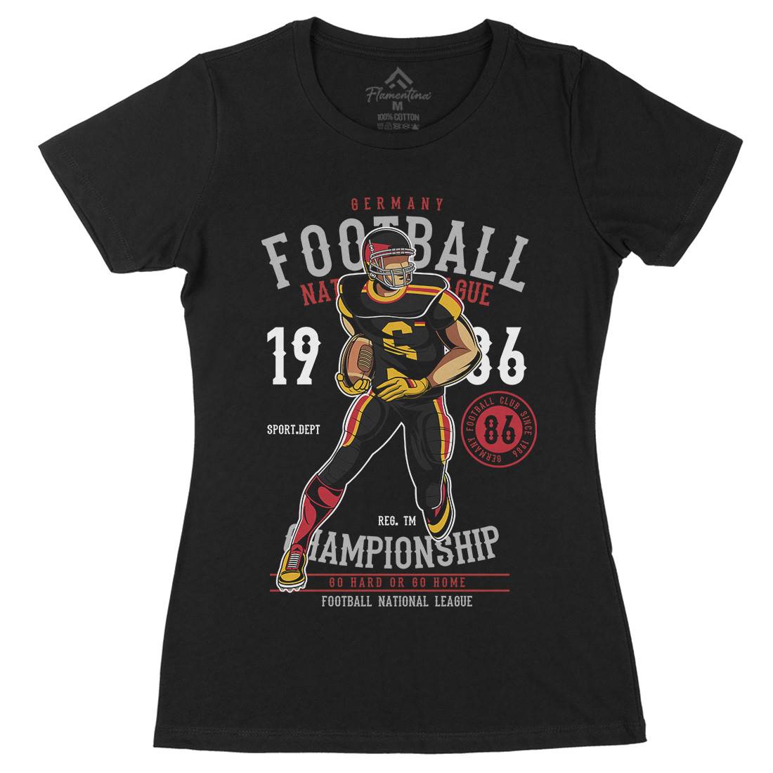 Germany Football Player Womens Organic Crew Neck T-Shirt Sport C364