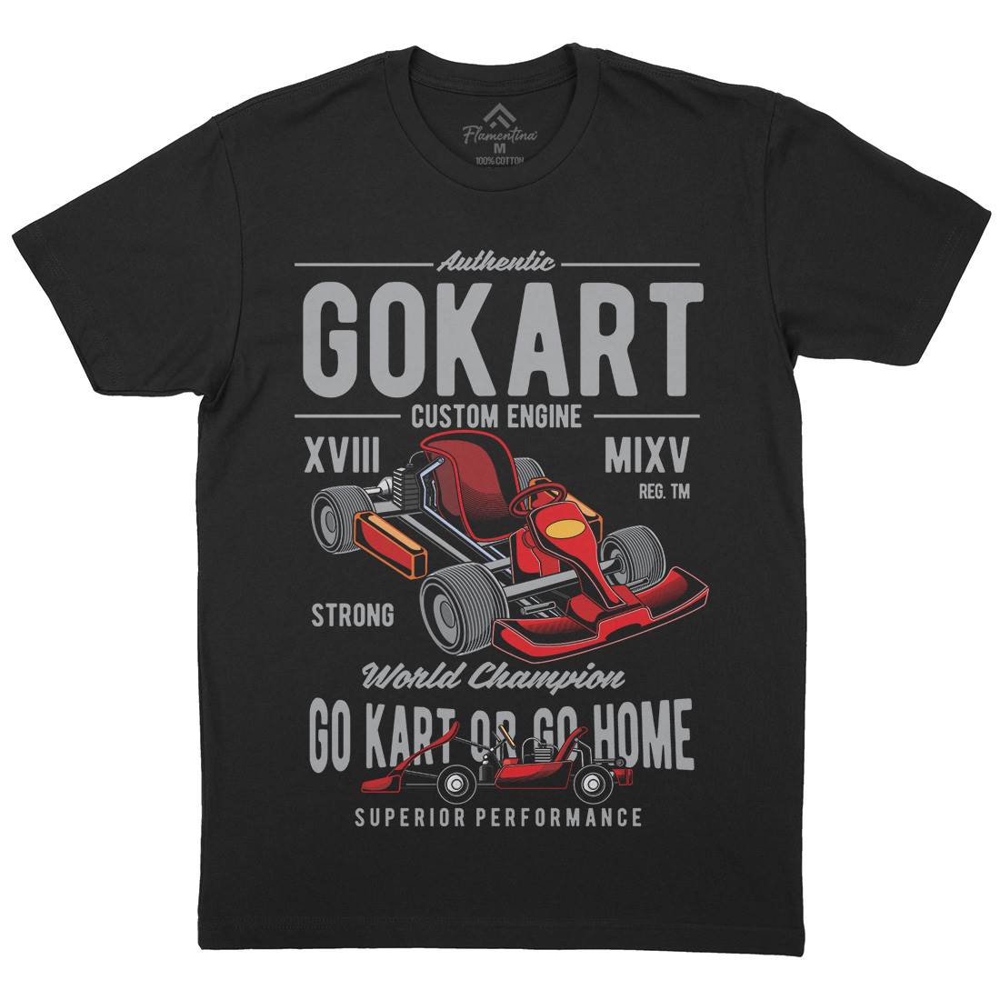Go-Kart Mens Organic Crew Neck T-Shirt Sport C365