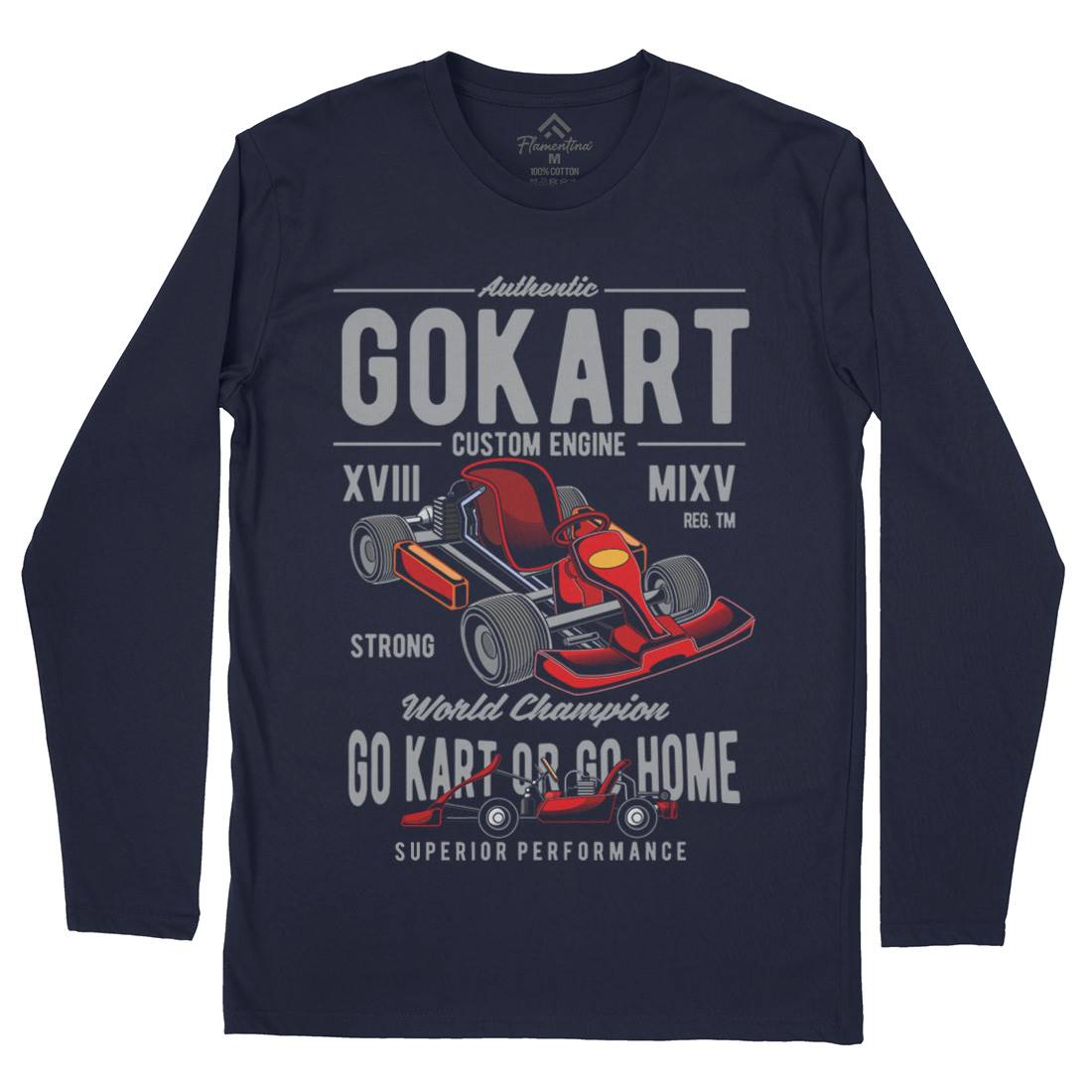 Go-Kart Mens Long Sleeve T-Shirt Sport C365