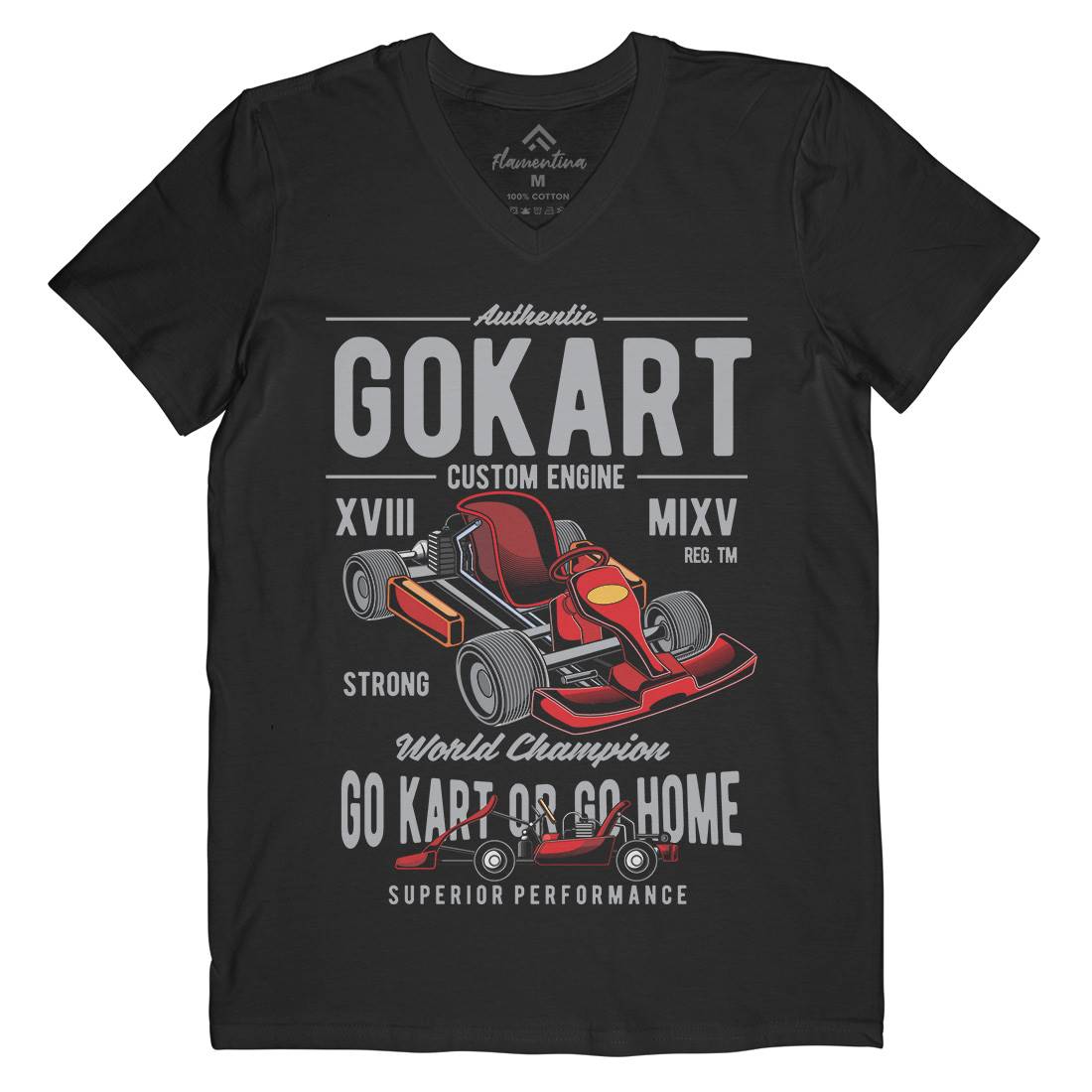 Go-Kart Mens Organic V-Neck T-Shirt Sport C365