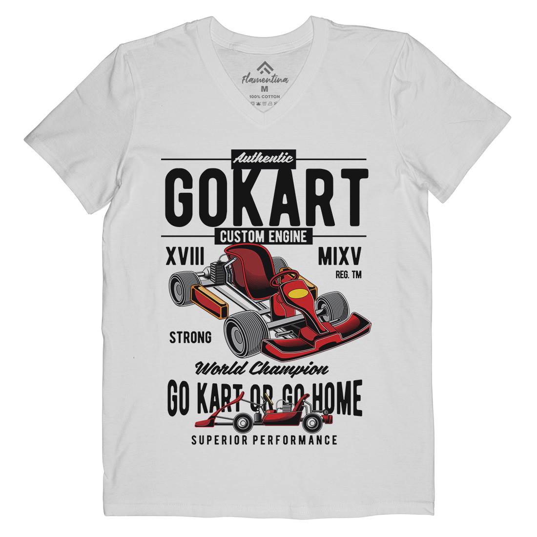 Go-Kart Mens V-Neck T-Shirt Sport C365