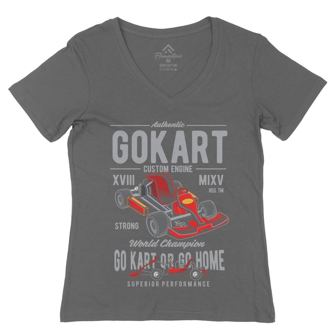 Go-Kart Womens Organic V-Neck T-Shirt Sport C365