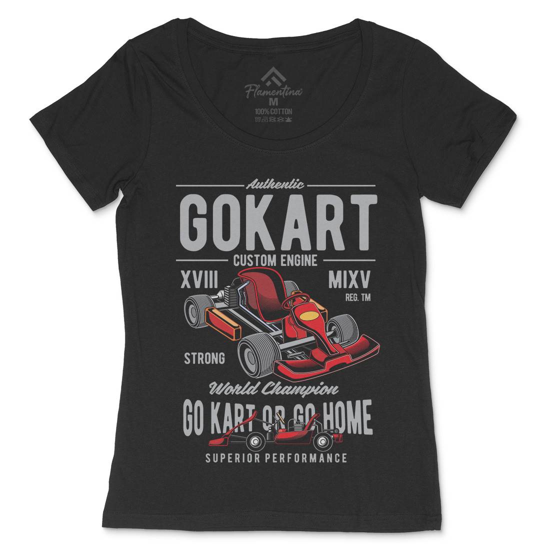 Go-Kart Womens Scoop Neck T-Shirt Sport C365